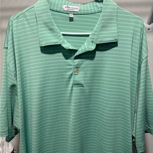 Peter Millar Mint Green Striped Polo